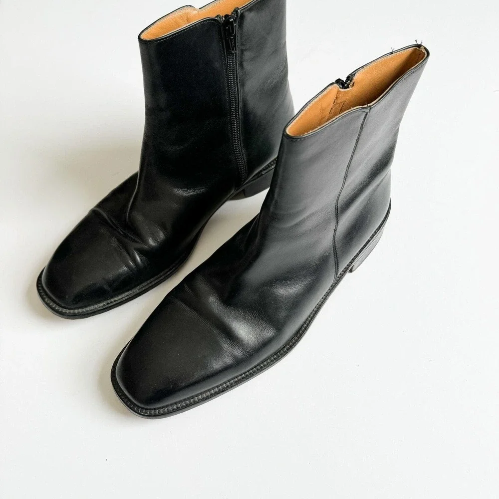 Sandro Moscoloni Black Leather Ankle Boots